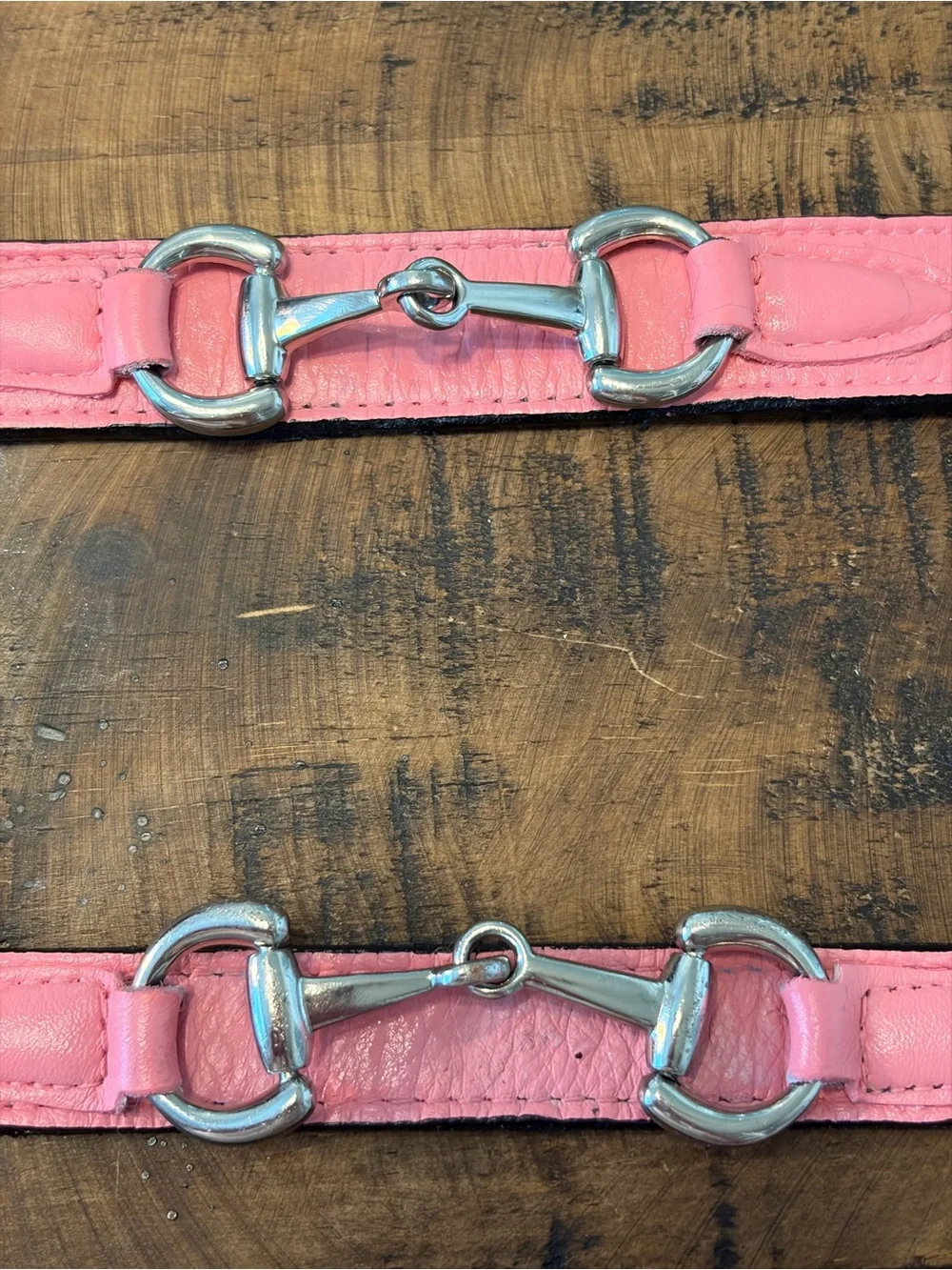 Pink Leather Collar & Leash